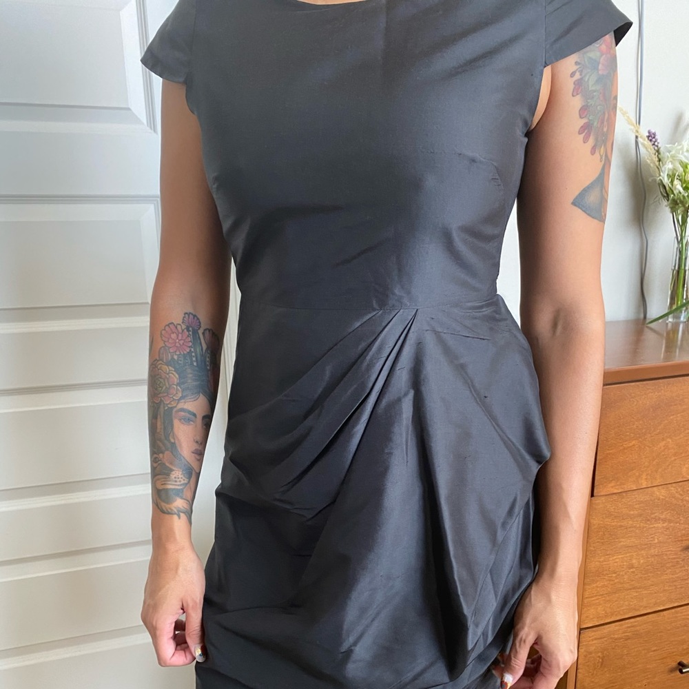 Black silk cocktail dress